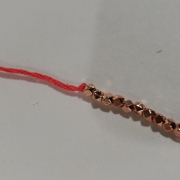 Rose Gold tone Beaded Necklace w/ Pink Cord American Eagle, Trendy Boho Jewelry - Picture 6 of 8